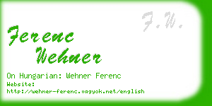 ferenc wehner business card